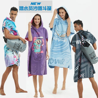 Poncho Peignoir microfibres grande taille - Couleurs Lagon