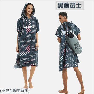 Poncho Peignoir microfibres grande taille - Couleurs Lagon