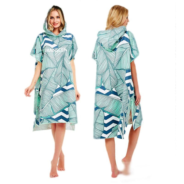 Poncho Peignoir microfibres grande taille - Couleurs Lagon