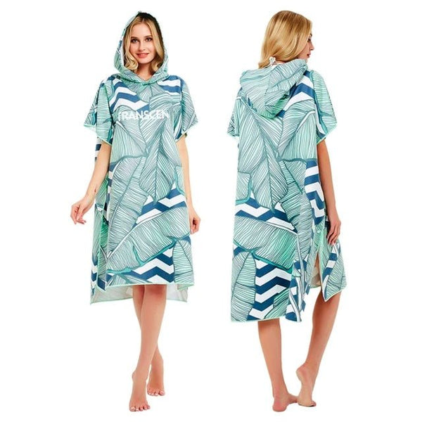 Poncho Peignoir microfibres grande taille - Couleurs Lagon