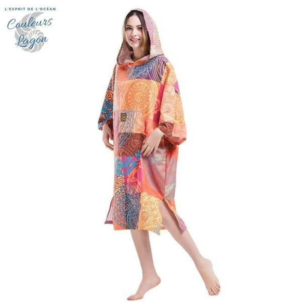 Poncho Peignoir microfibres grande taille AUSTRALIA - Couleurs Lagon