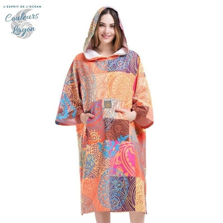 Poncho Peignoir microfibres grande taille AUSTRALIA - Couleurs Lagon