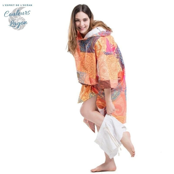 Poncho Peignoir microfibres grande taille AUSTRALIA - Couleurs Lagon