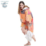 Poncho Peignoir microfibres grande taille AUSTRALIA - Couleurs Lagon