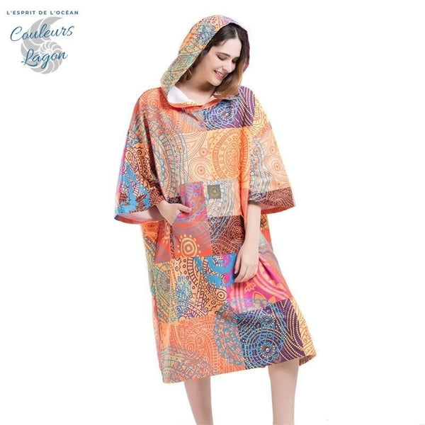 Poncho Peignoir microfibres grande taille AUSTRALIA - Couleurs Lagon
