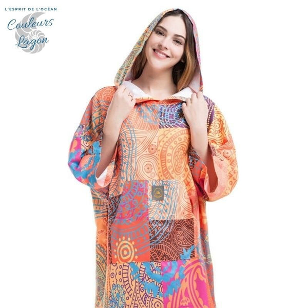 Poncho Peignoir microfibres grande taille AUSTRALIA - Couleurs Lagon