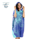 Poncho Peignoir microfibres grande taille BELIEVE IN - Couleurs Lagon