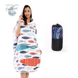 Poncho Peignoir microfibres grande taille BELIEVE IN - Couleurs Lagon