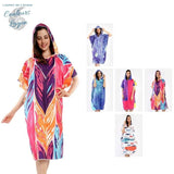 Poncho Peignoir microfibres grande taille BELIEVE IN - Couleurs Lagon