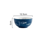 Porcelaine Céramique Haute Qualité Petit POISSON - Couleurs Lagon - bols 6x12.5cm