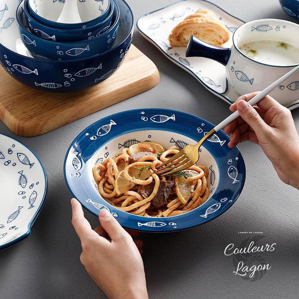 Porcelaine Céramique Haute Qualité Petit POISSON - Couleurs Lagon