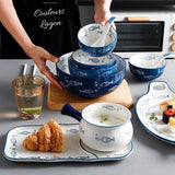 Porcelaine Céramique Haute Qualité Petit POISSON - Couleurs Lagon - bol et plat