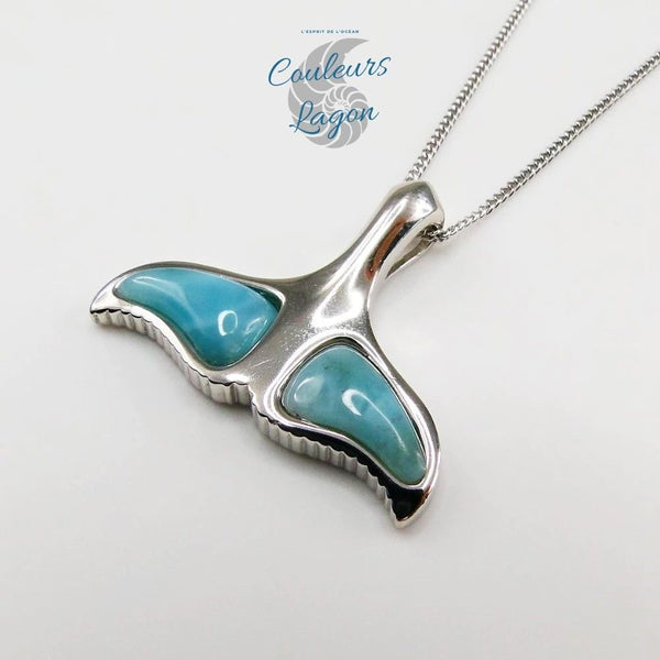 Queue de Baleine s925 Larimar Couleurs Lagon - Couleurs Lagon