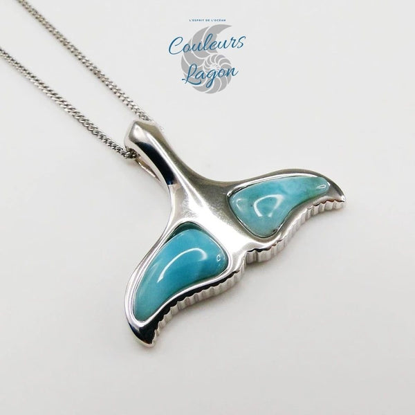 Queue de Baleine s925 Larimar Couleurs Lagon - Couleurs Lagon