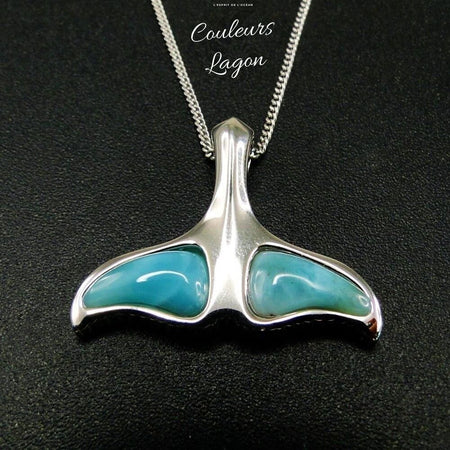 Queue de Baleine s925 Larimar Couleurs Lagon - Couleurs Lagon