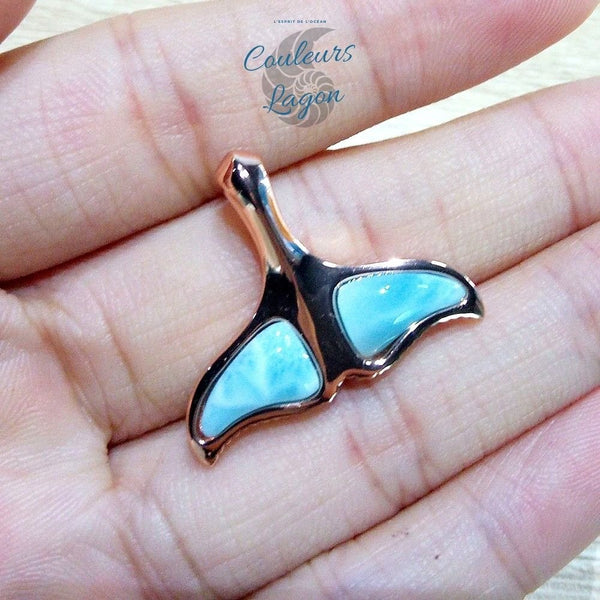 Queue de Baleine s925 Larimar Couleurs Lagon - Couleurs Lagon