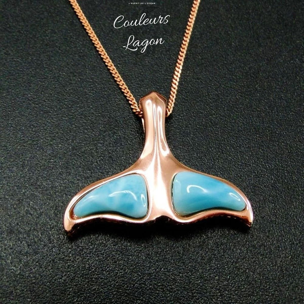 Queue de Baleine s925 Larimar Couleurs Lagon - Couleurs Lagon