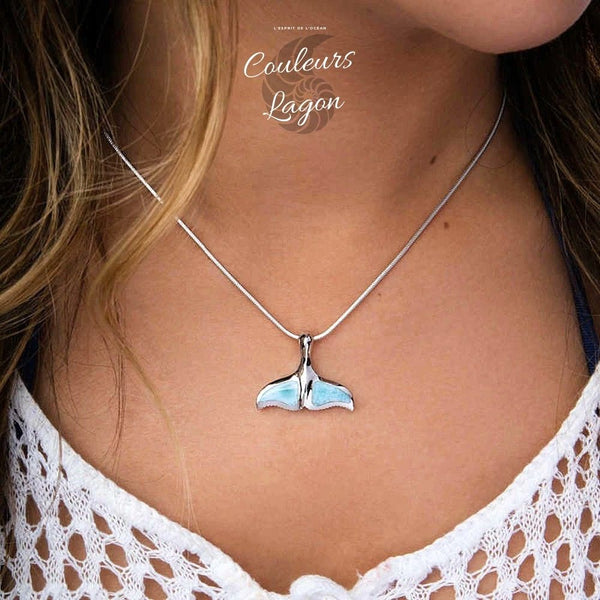 Queue de Baleine s925 Larimar Couleurs Lagon - Couleurs Lagon