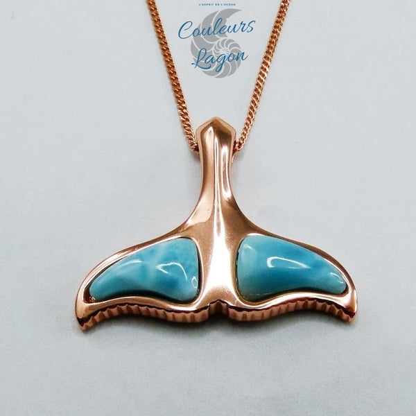 Queue de Baleine s925 Larimar Couleurs Lagon - Couleurs Lagon