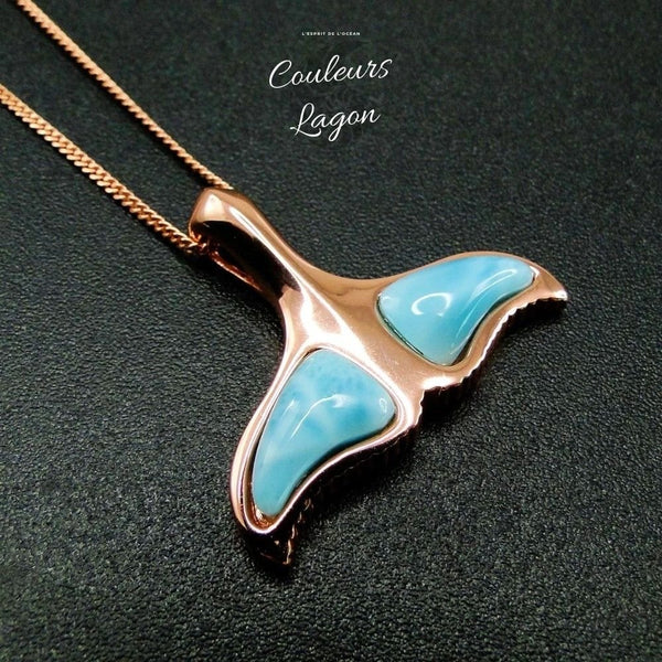 Queue de Baleine s925 Larimar Couleurs Lagon - Couleurs Lagon