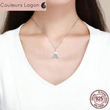 Queue de sirène en argent 925 et Perle - Couleurs Lagon