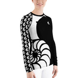 Top surf femme anti-UV UPF50+ noir coupe ajustée — Couleurs Lagon