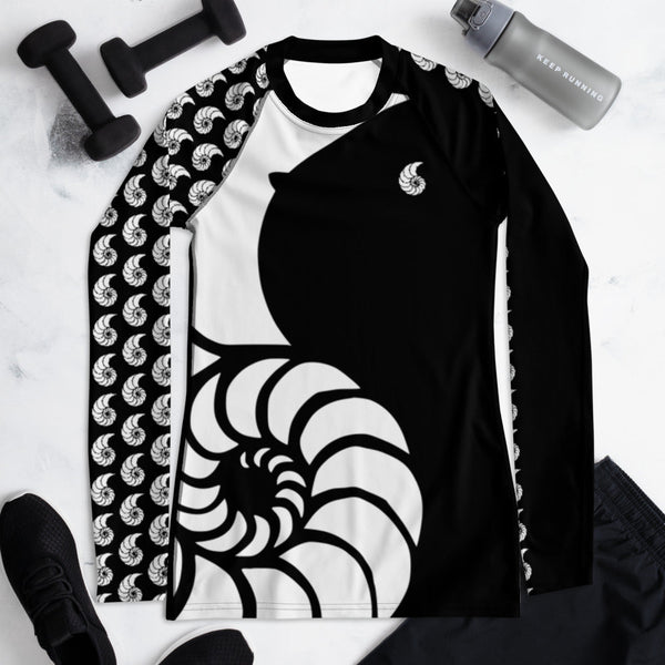 Rashguard femme UPF50+ noir BLACK Couleurs Lagon — vue face