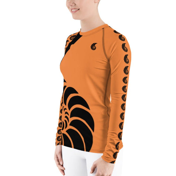 Lycra surf femme UPF50+ orange — Couleurs Lagon Nouméa