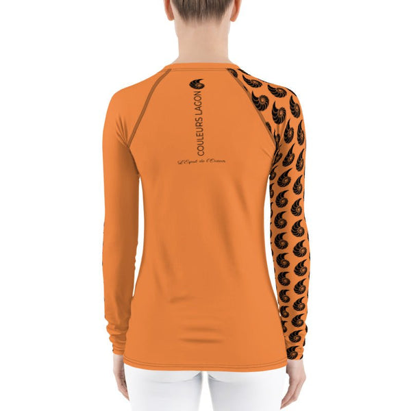 Rashguard kite femme protection UV orange — Couleurs Lagon Pacifique