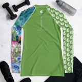 Rashguard femme manches longues protection solaire surf — PM1-GREEN Couleurs Lagon