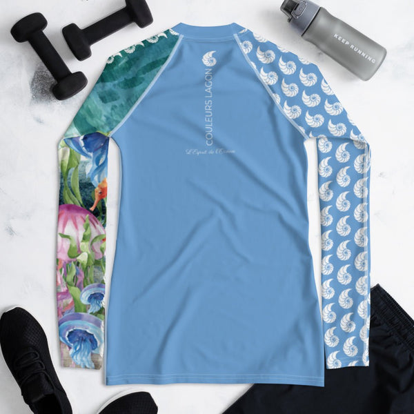 Rashguard Femme UPF50+ Couleurs Lagon PM1-LIGHT BLUE - Couleurs Lagon