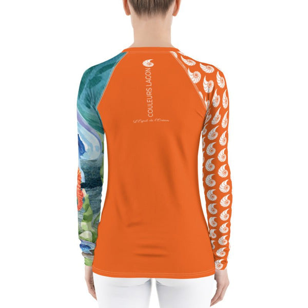 Rashguard Femme UPF50+ Couleurs Lagon PM1-ORANGE - Couleurs Lagon