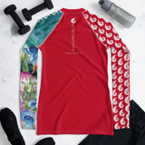 Rashguard femme manches longues rouge PM1-RED protection solaire — Couleurs Lagon
