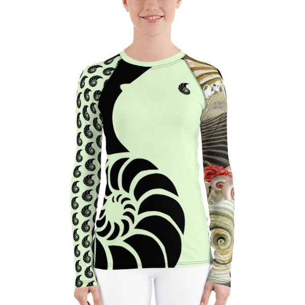Vêtement anti-UV femme snorkeling paddle vert pistache — rashguard Couleurs Lagon