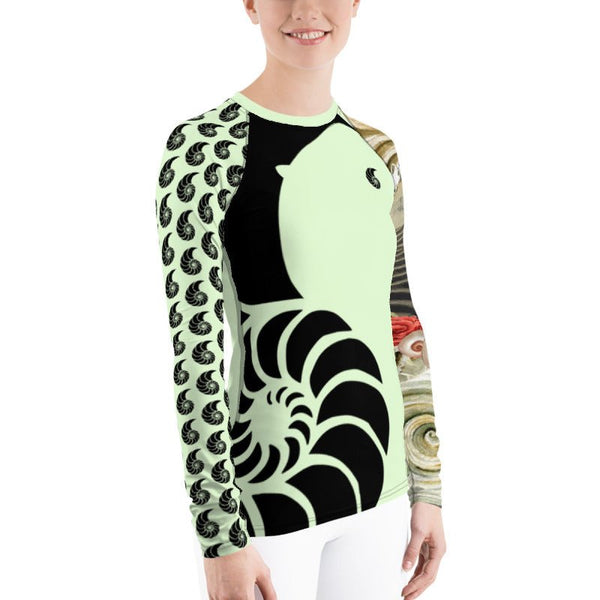 Top surf femme anti-UV UPF50+ vert pistache coupe ajustée — Couleurs Lagon