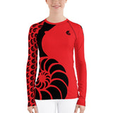 Vêtement anti-UV femme snorkeling paddle rouge — rashguard RED Couleurs Lagon