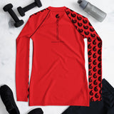 Rashguard femme manches longues protection solaire surf rouge — Couleurs Lagon