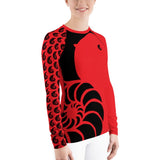 Top surf femme anti-UV UPF50+ coupe ajustée rouge — Couleurs Lagon RED