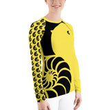 Top surf femme anti-UV UPF50+ jaune soleil coupe ajustée — Couleurs Lagon