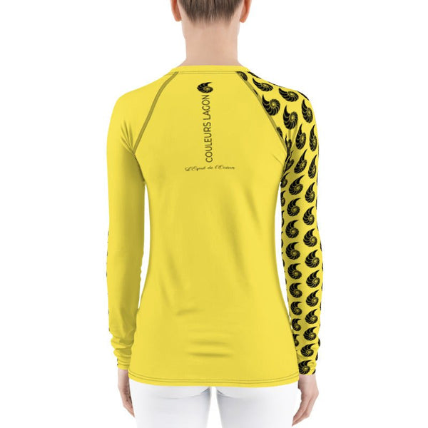 Rashguard kite femme protection UV jaune — Couleurs Lagon Pacifique