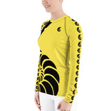 Lycra surf femme UPF50+ manches longues jaune YELLOW — Couleurs Lagon Nouméa