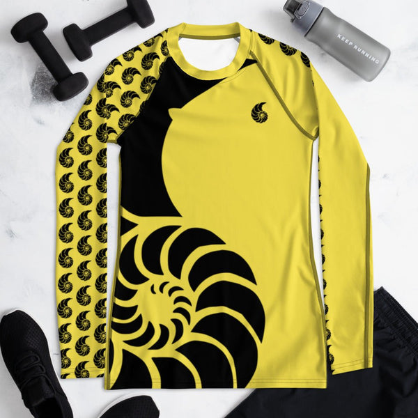 Rashguard femme UPF50+ jaune YELLOW Couleurs Lagon — vue face