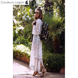 Robe de plage Longue Crochet FLORIDA - Couleurs Lagon