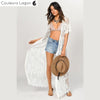Robe de plage Longue Crochet PRAIA - Couleurs Lagon