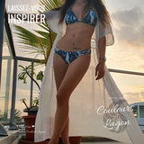 Robe de plage longue Manche courte JEMELA - Couleurs Lagon