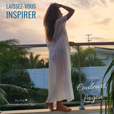 Robe de plage longue Manche courte JEMELA - Couleurs Lagon