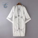 Robe Tunique de plage Crochet HELIANTE - Couleurs Lagon
