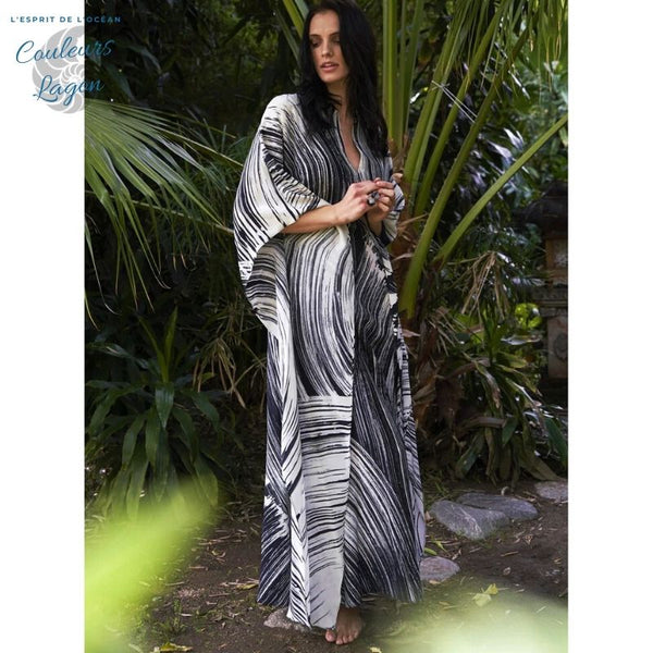 Robe Tunique de plage longue LE CAP - Couleurs Lagon