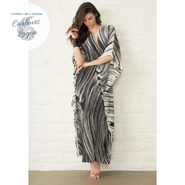 Robe Tunique de plage longue LE CAP - Couleurs Lagon