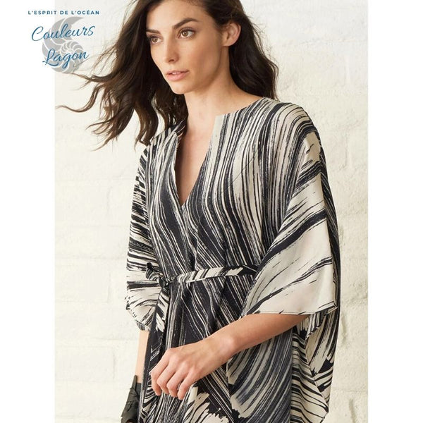 Robe Tunique de plage longue LE CAP - Couleurs Lagon